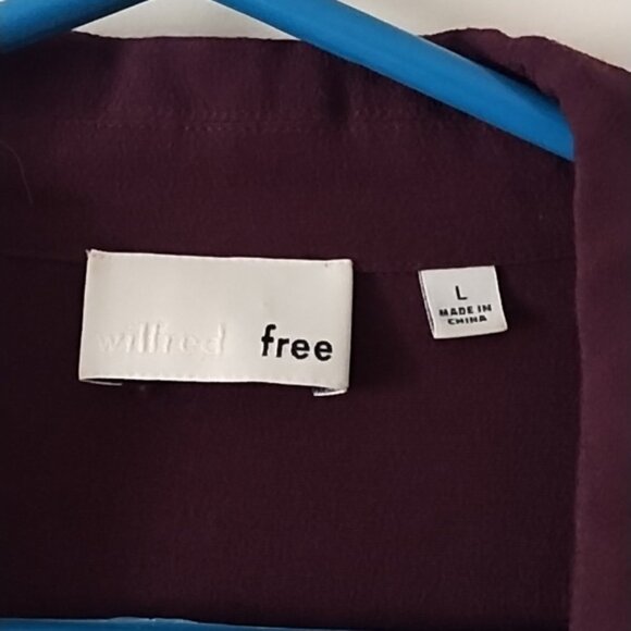 Wilford Tie Front Blouse Maroon Burgundy L - Picture 3 of 4